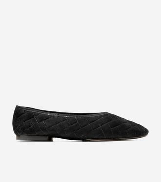 Cole Haan Womens Jasleen Quilted Ballet Flats - Black Size 10.5