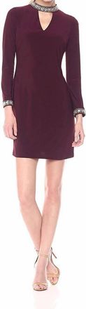 S.L. Fashions Party Night Out Keyhole Cocktail Dress In Dark Burgundy