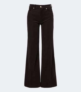 7 For All Mankind Lotta cotton-blend corduroy flared pants