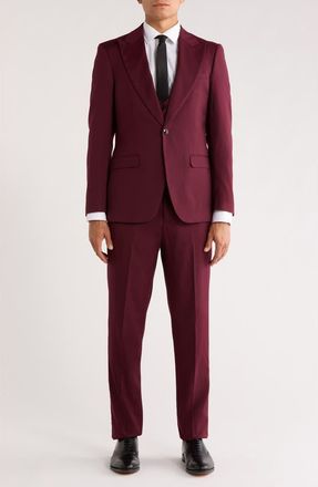 ZeGarie Stretch 3-Piece Suit in Burgundy at Nordstrom Rack, Size 58 Regular