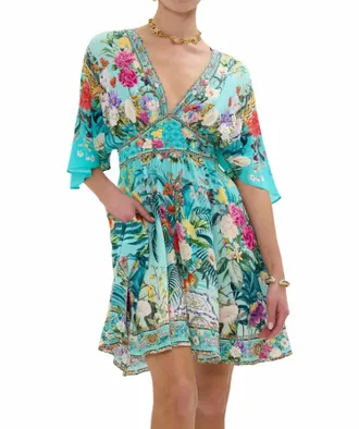 Camilla Short Waisted Dress In Gardens Of Queluz