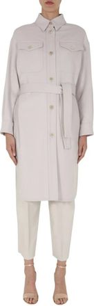 Brunello Cucinelli Cappotto con cintura - - Coats - Donna - Bianco - S