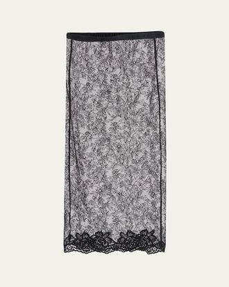 Valentino Garavani Lace Bodycon Midi-Skirt