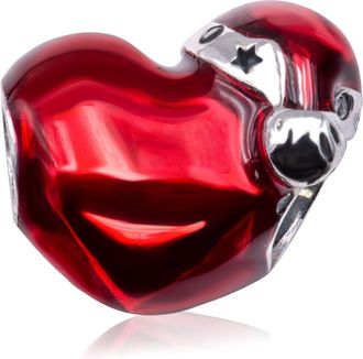 Pandora Metallic Red Christmas Heart Charm