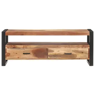 Berkfield Home TV Cabinet 120x35x45 cm Solid Wood with Honey Finish in Brown | Size: 120 x 35 x 45 cm