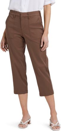 NYDJ Utility High Waist Crop Pants in Mocha at Nordstrom, Size 12