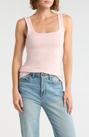 Melrose and Market Rib Tank Top in Pink Lotus at Nordstrom Rack, Size Xx-Small
