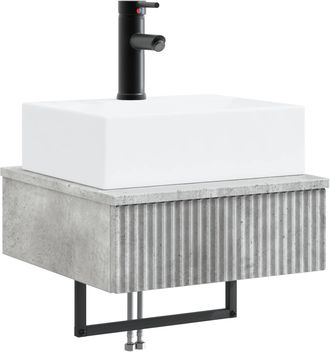 vidaXL Lavabo De Lavado Montado En La Pared Gris Hormig&oacute;n Vidaxl