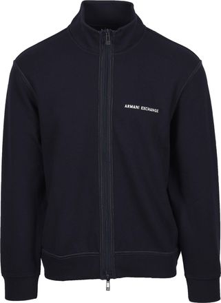 A|X Armani Exchange Mens FULL ZIP SWEATSHIRT DEEP NAVY Cotton - Size X-Large