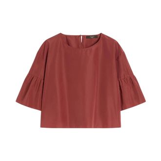 Max Mara Blouses, female, Red, Size: M Crop Blouse