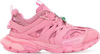 Balenciaga Pink Mesh And Rubber Track Sneakers