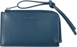 Jil Sander Mens Zip Around Wallet - Blue Leather - One Size