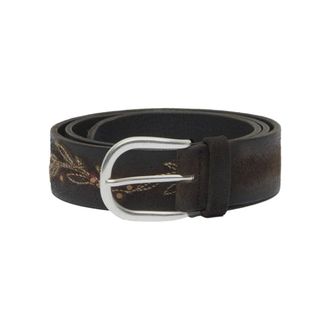 Orciani Belts, male, Brown, Size: 90 CM Laser-cut Leather Belt