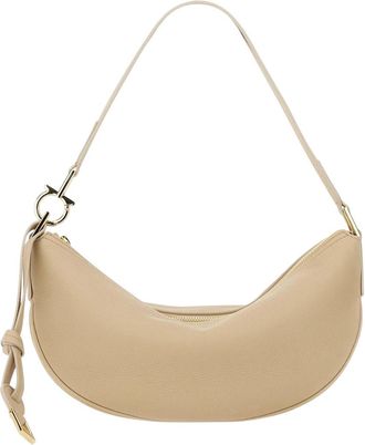 Ferragamo Beige Gancini Large Shoulder Bag