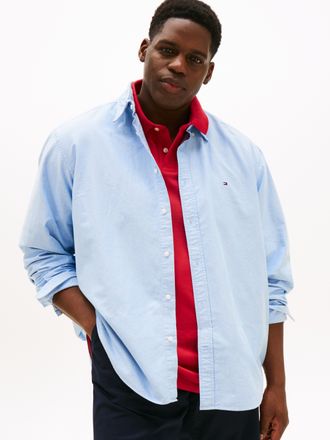 Tommy Hilfiger Big & Tall Langarmhemd BT-SOLID HERITAGE OXFORD RF S-B, Herren, Gr. 4XL, N-Gr, blau (shirt blau), Web, Obermaterial: 100% Baumwolle, TOMMY HILFIGER BIG & TALL, u