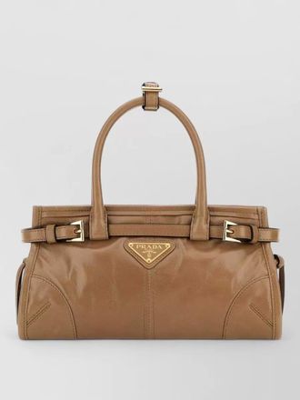 Prada bonnie leather mini handbag buckle detail