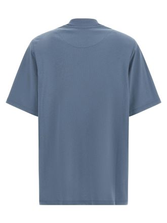 The Attico Mock-Neck Cotton T-Shirt - Blue