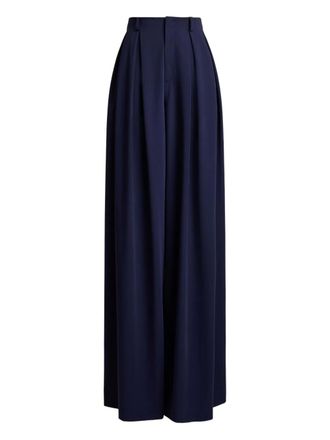 Ralph Lauren Collection pleated palazzo pants - women - Wool - 0 - Blue