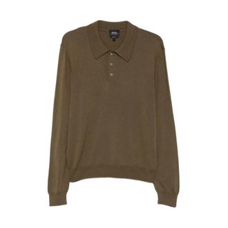 A.P.C. A.p.c. - Riou Wol Polo - Heren - Truien - Groen - Maat: M Wol