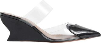 Alaia Le Coeur Wedge Mules - Dames - Sleehakken - Zwart - 38 EU - Leer - Schoenen