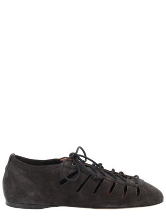 Isabel Marant Leyza Suede Texture Cut-Out Flats