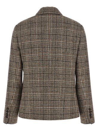 Brunello Cucinelli Womens Beige Alpaca Leather Blazer Clothing