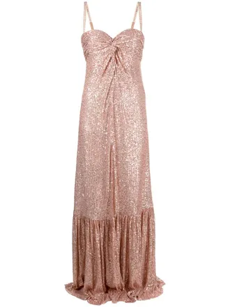 Elisabetta Franchi Avondjurk met pailletten - Roze