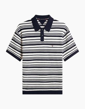 Tommy Hilfiger Mens Tommy Hilfiger Cool Touch Structure Polo 0A5 Desert Sky/Ivory - White - Size: 38