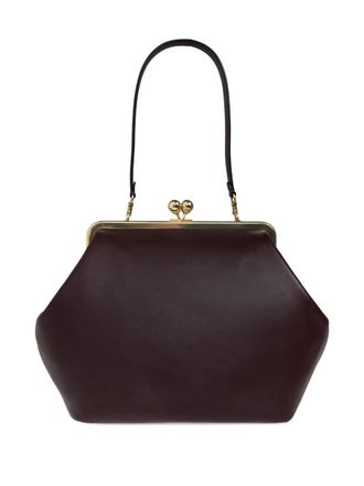 Coach Leren shopper met kisslock montuur - Bruin