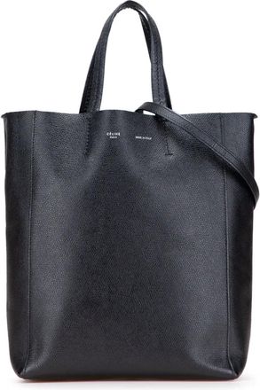 Celine Borsa a tracolla Vertical Cabas piccola in pelle di vitello pieno fiore 2015 - Nero