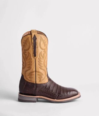 Lucchese Womens Rowdy Boots In Caiman/chocolate