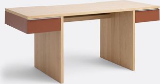 La Redoute Interieurs XL bureau in eikenfineer, 2 gelakte laden, SIEM