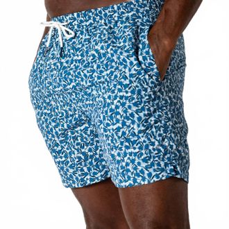Duck Head Print Sailport Swim Short In Shadow Blue