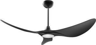 Sulion Ventilador de techo silencioso con luz led negro 3 palas 132cm