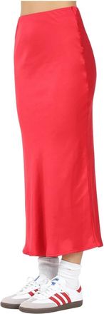 4giveness Rode Midi Rok Eenvoudig Ontwerp - Dames - Midirokken - Rood - S - Rokken