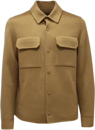Alpha Studio Wollen Jas Shirt Jas Lichene Stijl - Heren - Zomerjassen - Groen - M - Wol - Jassen