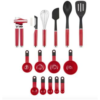 KitchenAid KO4478BXERI set di utensili da cucina 15 pz Nero, Rosso, Acciaio inox