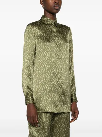 Kiton Womens Abstract-Print Silk Shirt Ss24 W
