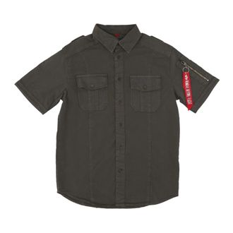 Alpha Industries Short Sleeve Shirts - Heren - Korte mouwen Overhemden - Grijs - XL - Overhemden