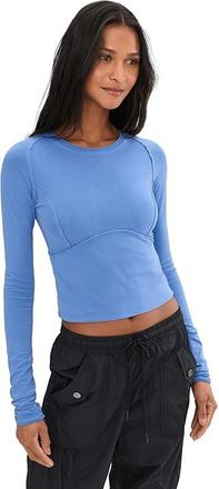 Free People We The Free Protagonist Long Sleeve Womens Clothing Cornflower Blue : LG (Womens 12-14), Cotton/Spandex
