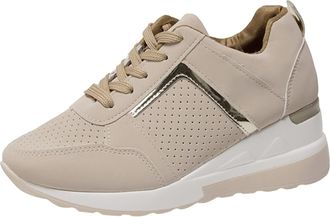 Generic Womens Trainers with Wedge Heel Wide Fit Breathable Comfort Sports Jogging Shoes Ladies Running Shoes Brown