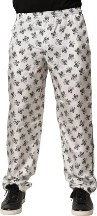 Dolce & Gabbana Mens White Floral Silk Casual Lounge Pants