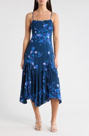 Sugarlips Niva Floral Midi Sundress in Navy-Blues at Nordstrom, Size X-Large
