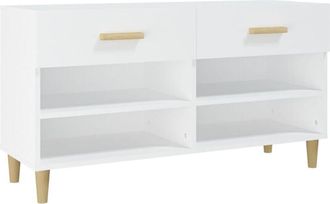 vidaXL Shoe Cabinet White 102x35x55 cm Engineered Wood Vidaxl