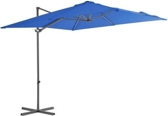 vidaXL Vidaxl - Sombrilla jardín voladiza palo aluminio azul azure 250x250 cm
