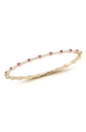 Glaze Jewelry Cubic Zirconia Bangle Bracelet in Gold/red at Nordstrom Rack
