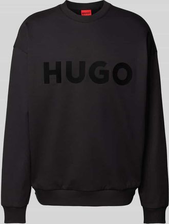 HUGO BOSS Sweatshirt mit Label-Print Modell Dinex in Black, Größe S