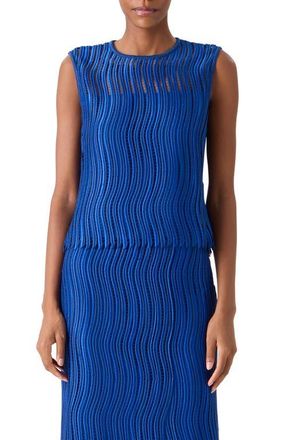 Akris Techno Lace Top in Lapis Blue at Nordstrom, Size 10