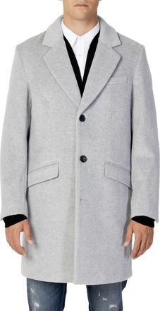 Antony Morato Plain Coat with Button Fastening and Lapel Collar