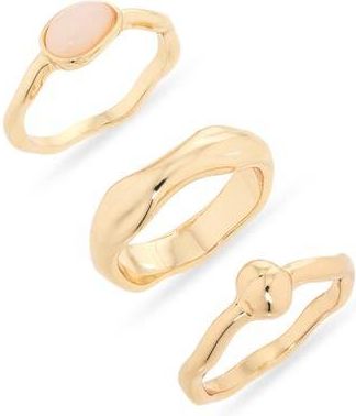 Nordstrom Rack Set of 3 Molten Rings in White- Gold at Nordstrom Rack, Size 7